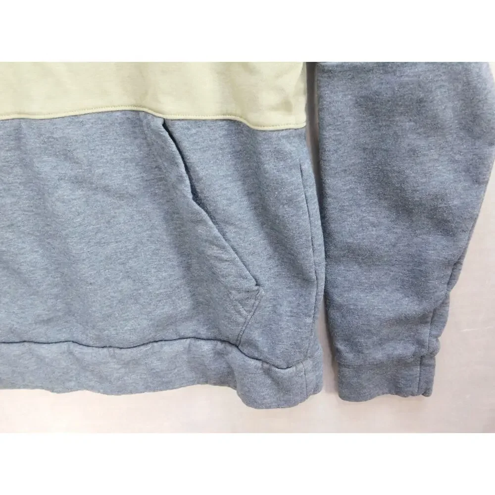 adidas Pullover Hoodie Men's Medium Gold/Gray/Black Colorblock Logo Striped LS